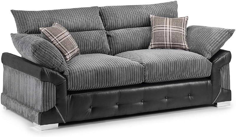 Logann 3+2 Sofa,  Grey 3 and 2 Seater Sofa Suite - Contemporary Lounge Sofa Set