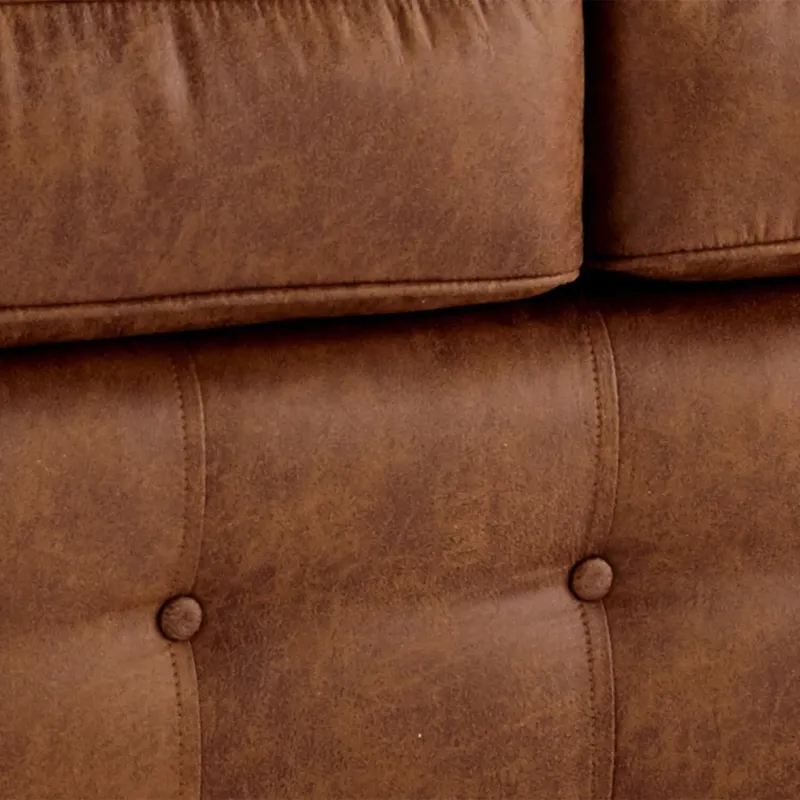 Oakland Suede Leather Brown 2c2 Corner Sofa~ Chesterfield Couch