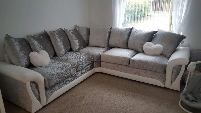 5 Seater Grey Corner Couch | Dual Arm Scatter Back Design | l-Shape Sofa