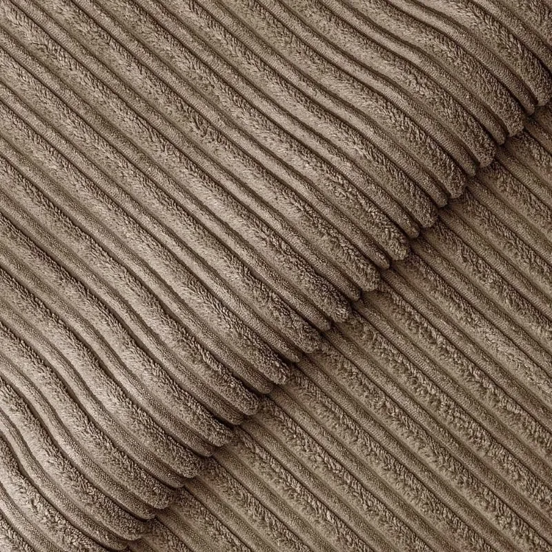 Beige Jumbo Cord 5 Seater Corner Sofa L Shape Couch