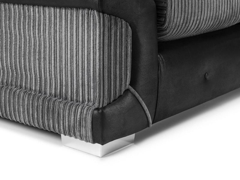 Logan 5-Seater Corner Sofa – Luxury Jumbo Cord & Leather 2C2 Design | High Back Modern Living Room Settee