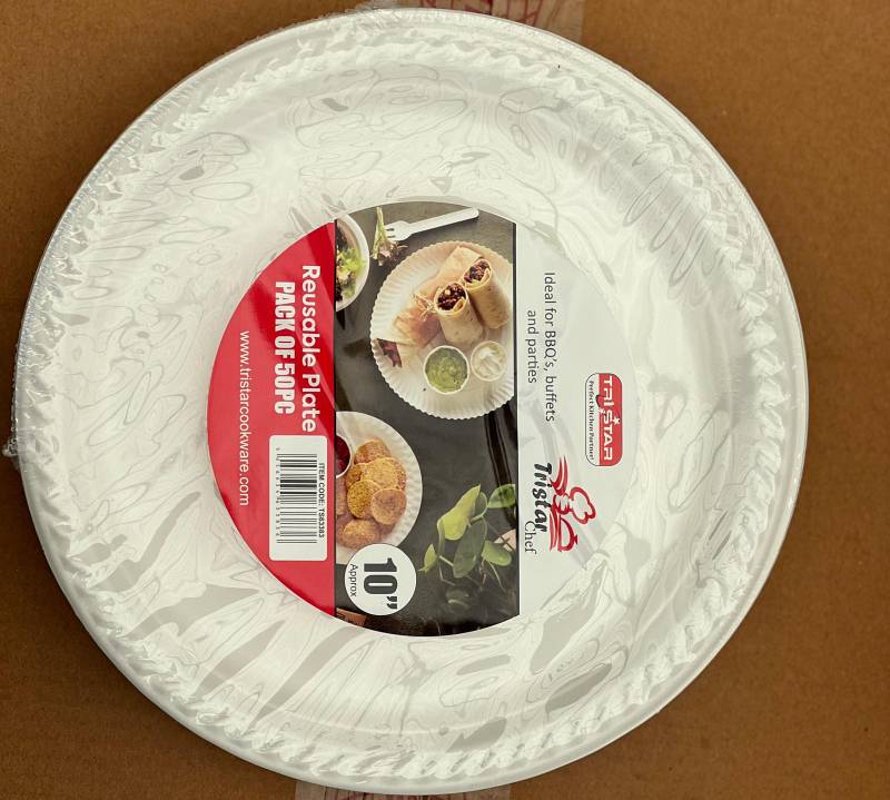 KW PLATE TRI-STAR ROUND PLATE (1*50PC)