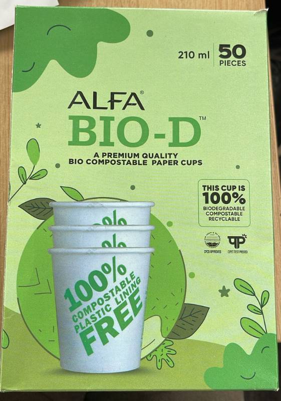 KW PAPER CUP ALFA BIO-D 50 NOS. 210 ML