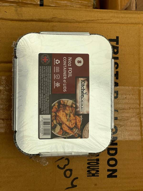 KW FOIL CONTAINER WITH LID 8PCS SET (1*1)