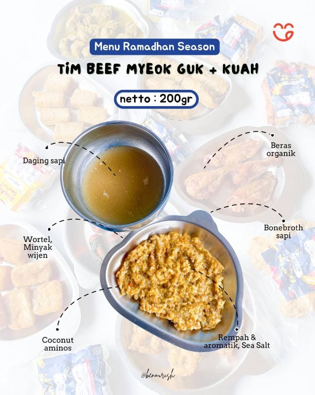Nasi tim beef grassfed myeok guk+kuah