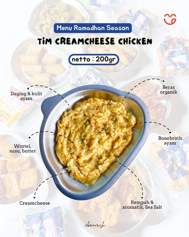 Nasi tim creamcheese chicken probiotik