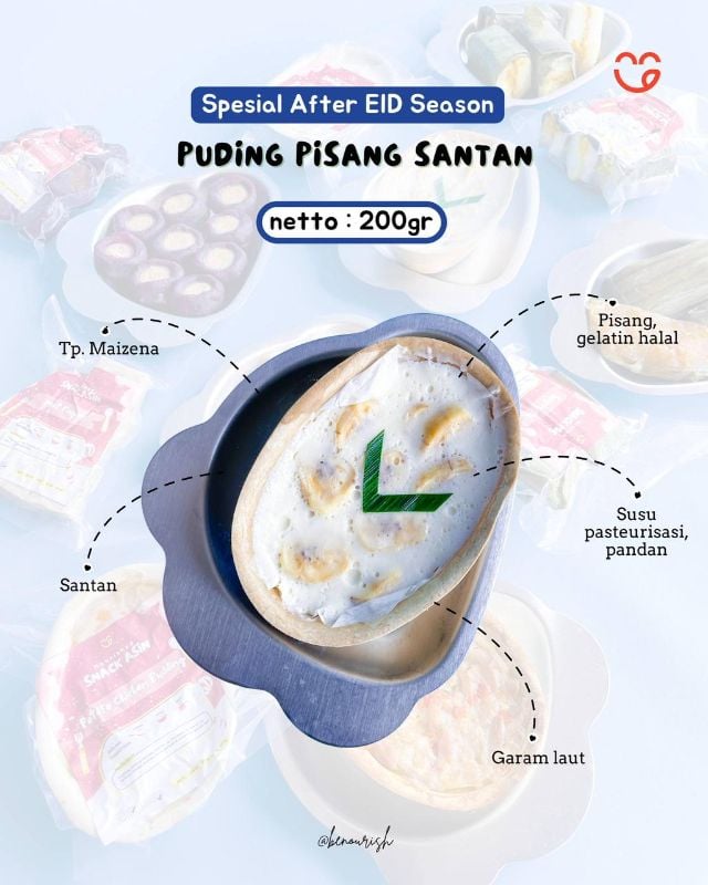 Pudding pisang santan