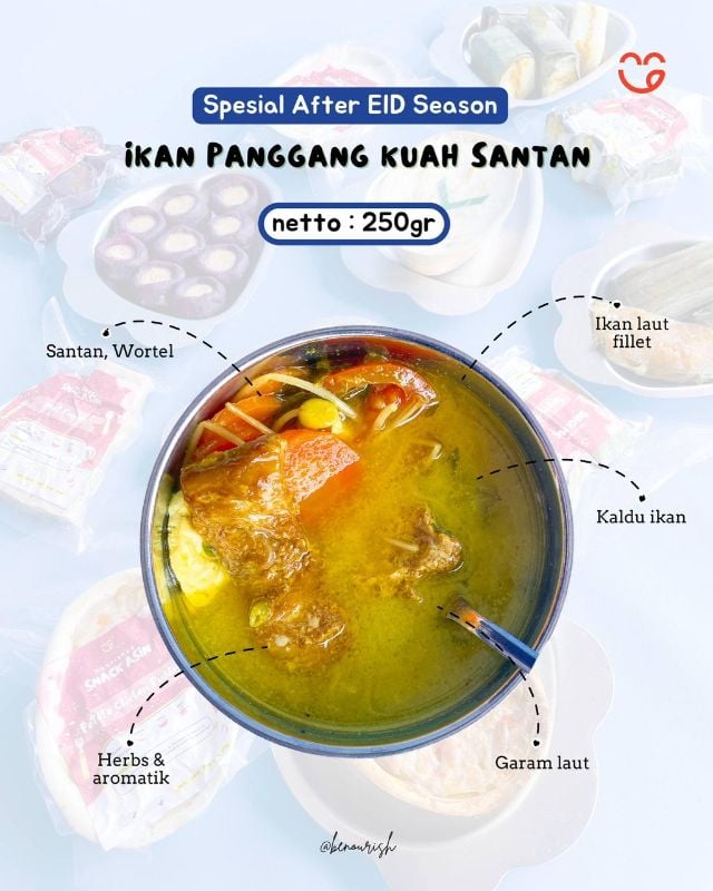Ikan panggang kuah santan