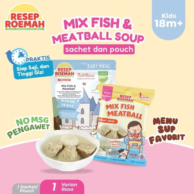 Mix fish & meatball soup