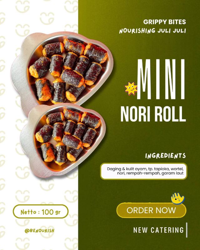 Mini chicken probiotik nori roll
