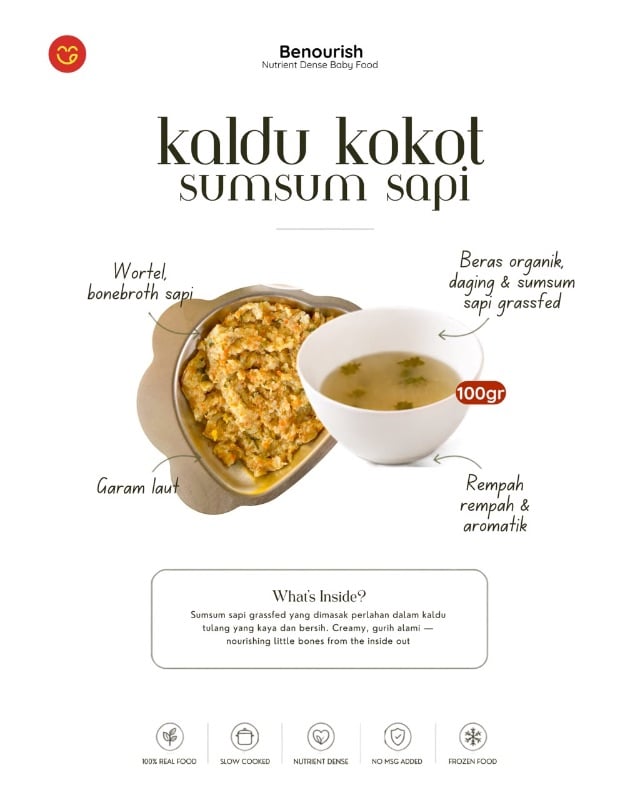 Tim kaldu kokot sum-sum sapi grassfed+kuah (benourish)