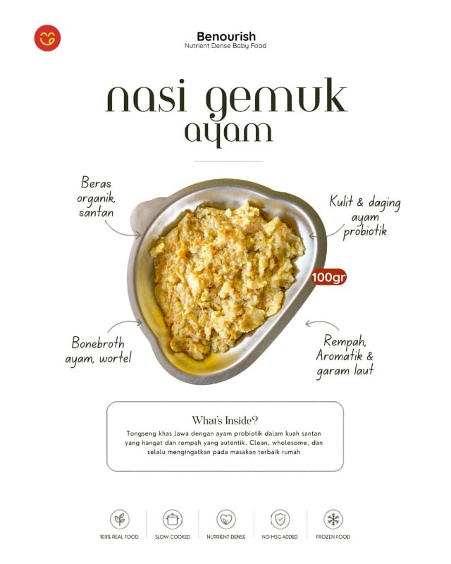 Tim nasi gemuk ayam probiotik (benourish