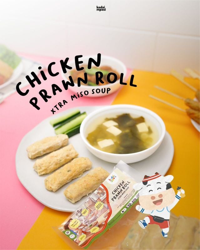 Chicken organik prawn roll xtra misso soup