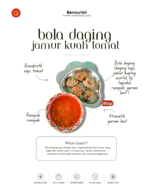 Bola daging jamur kuah tomat