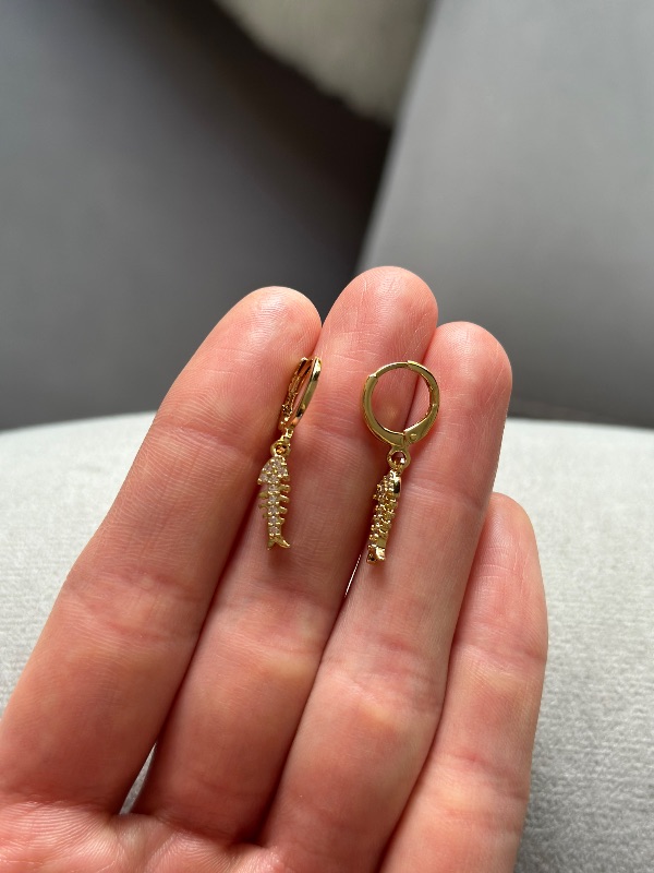 Argollas 11mm. Pez - Acero Dorado