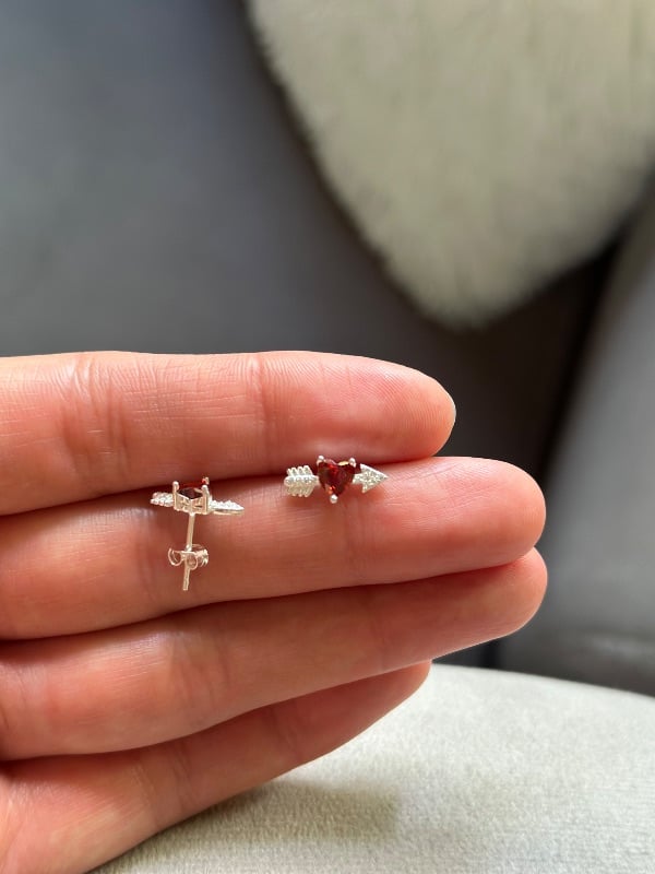 Aros flechazo con cristales - Plata 925
