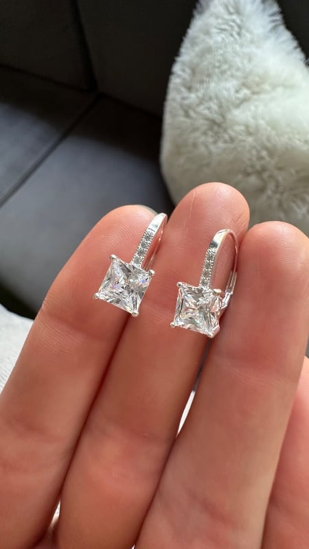 Aros brisura con cristales - Plata 925