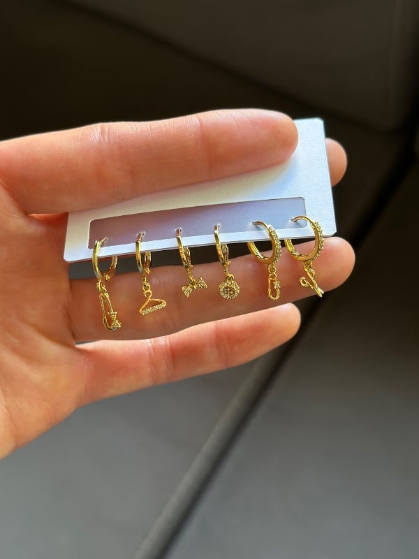 Set argollas X6 unidades - Acero Dorado ARD2083