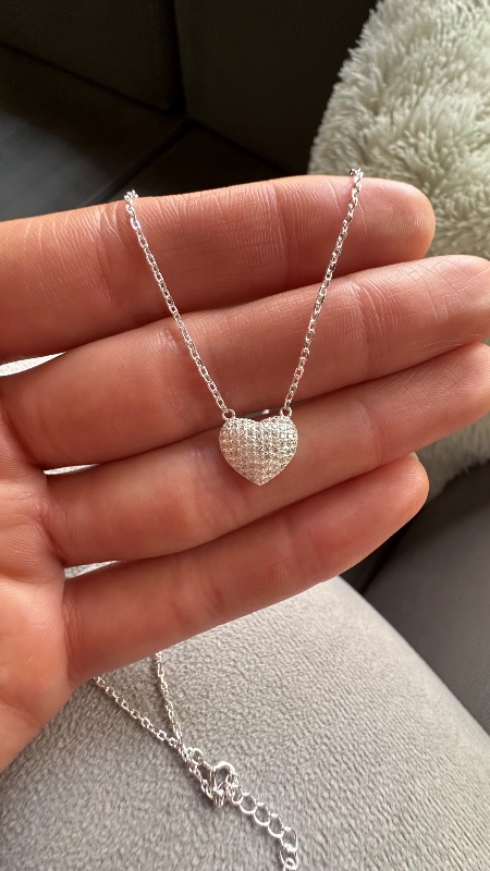 Conjunto corazón con cristales - Plata 925