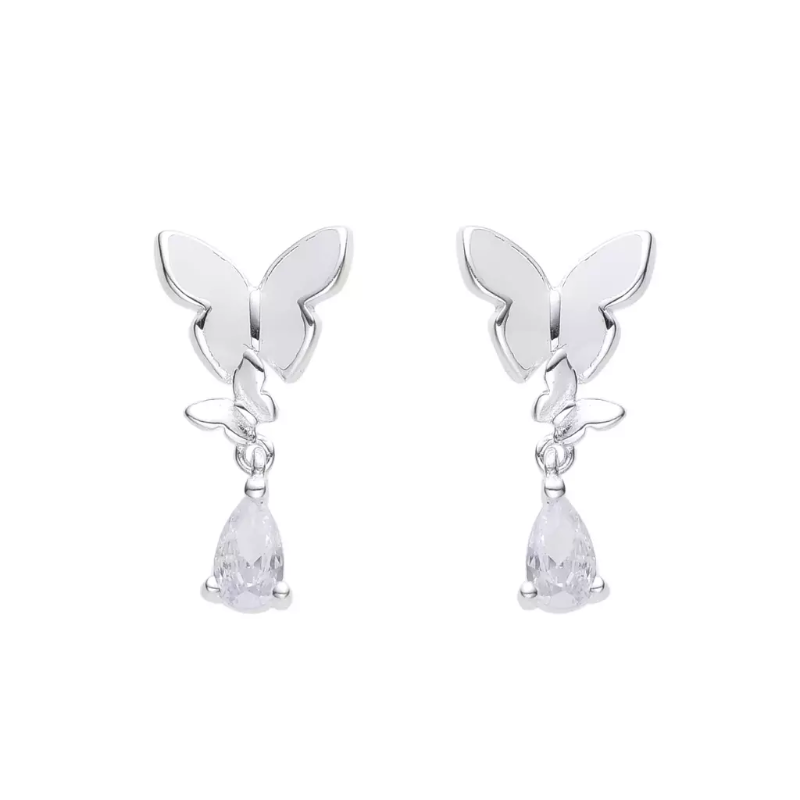 Aros mariposas esmaltadas con cristal
- Plata 925