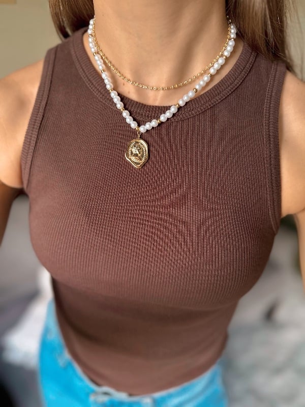 Collar Australia con perlas - Acero
Dorado