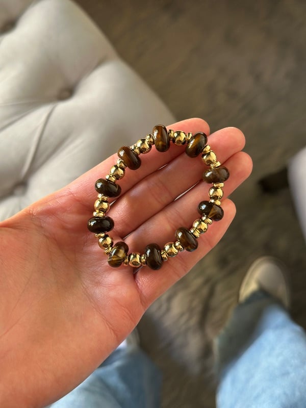 Pulsera Marrón, Dorado - Fantasía FAR2531