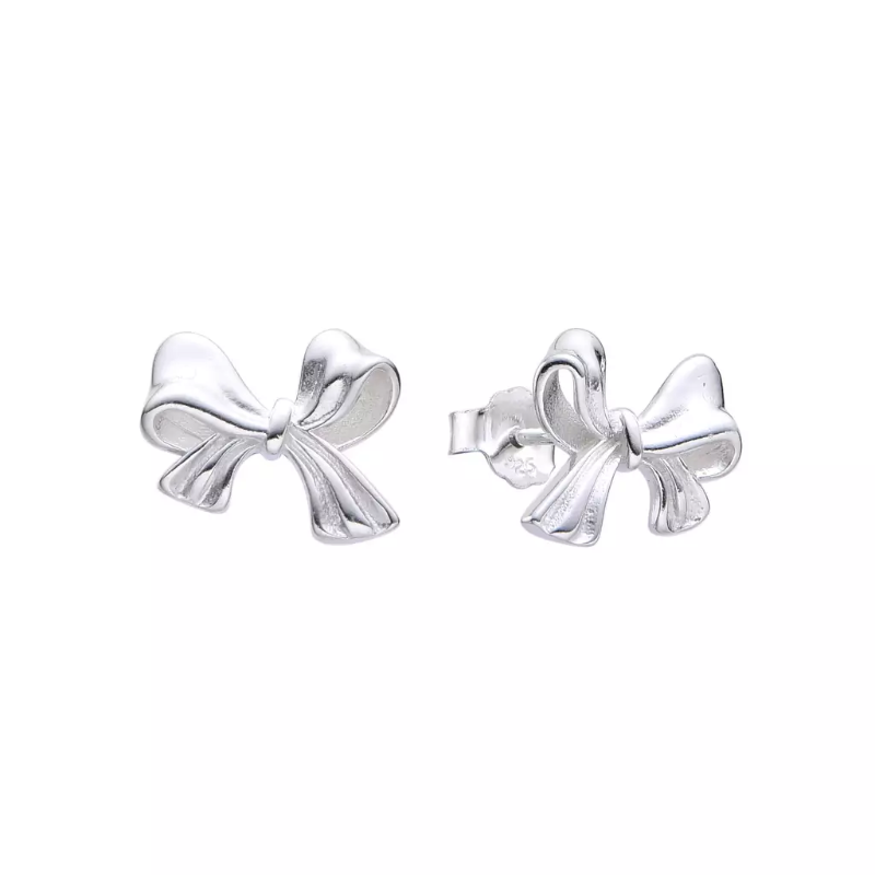Aros moño lisos con relieve - Plata 925
