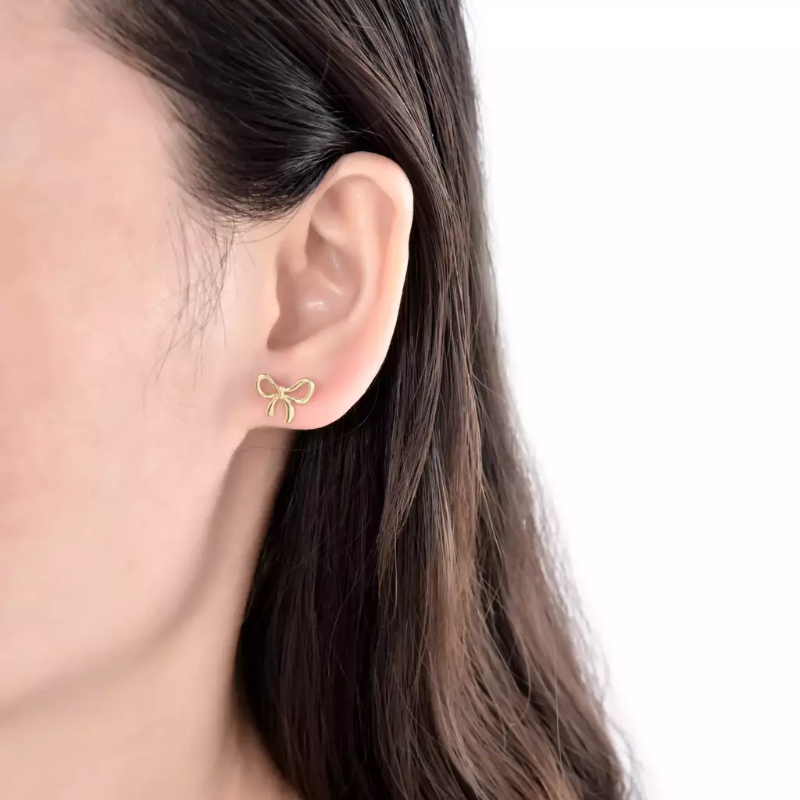 Aros forma de moño lisos - Plata 925 Gold