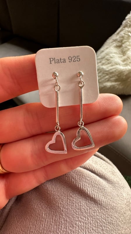 Aros colgantes corazón - Plata 925