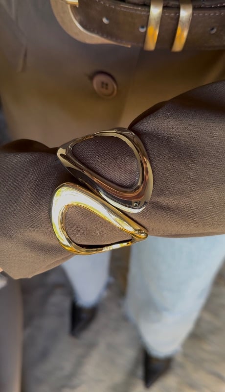 Brazalete de metal cominado Dorado/Plateado - Fantasía 350