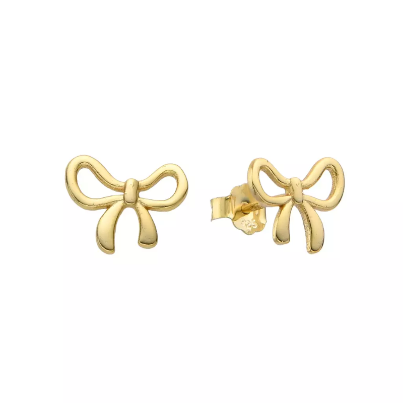 Aros forma de moño lisos - Plata 925 Gold