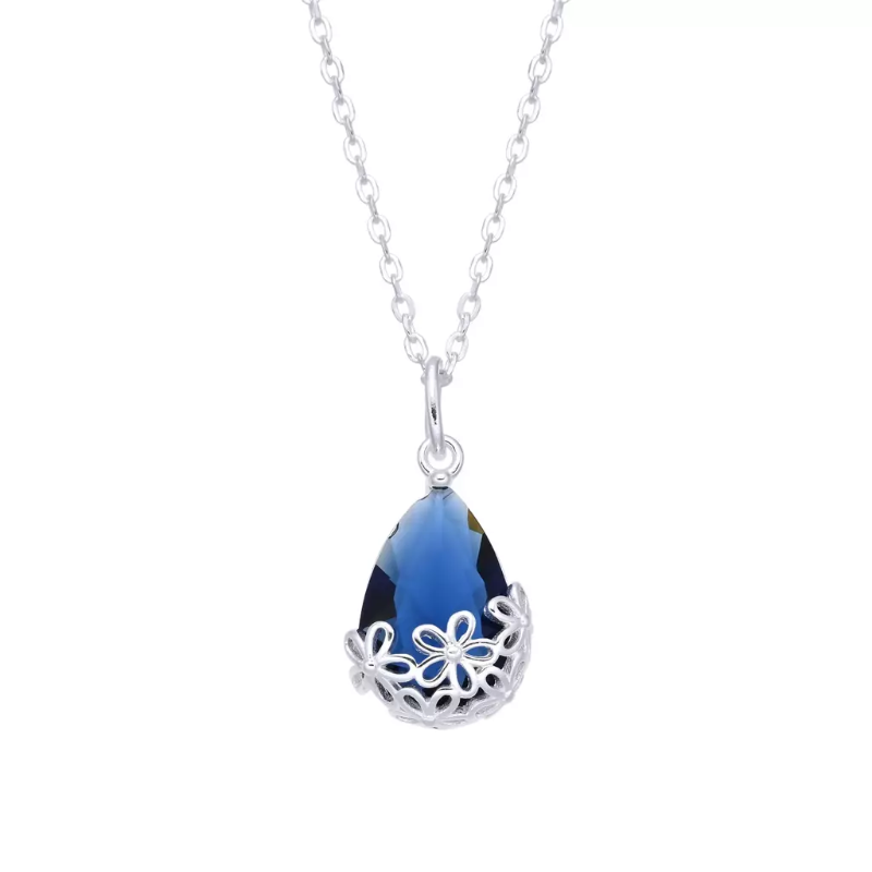 Conjunto con cristal azul - Plata 925