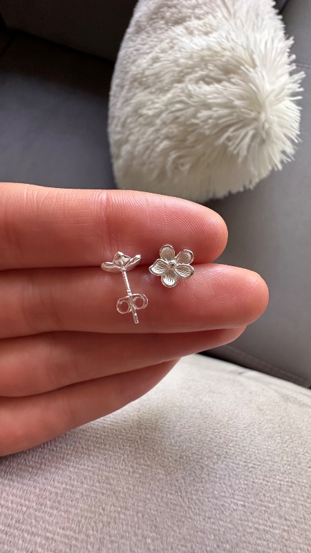 Aros flor lisas - Plata 925
