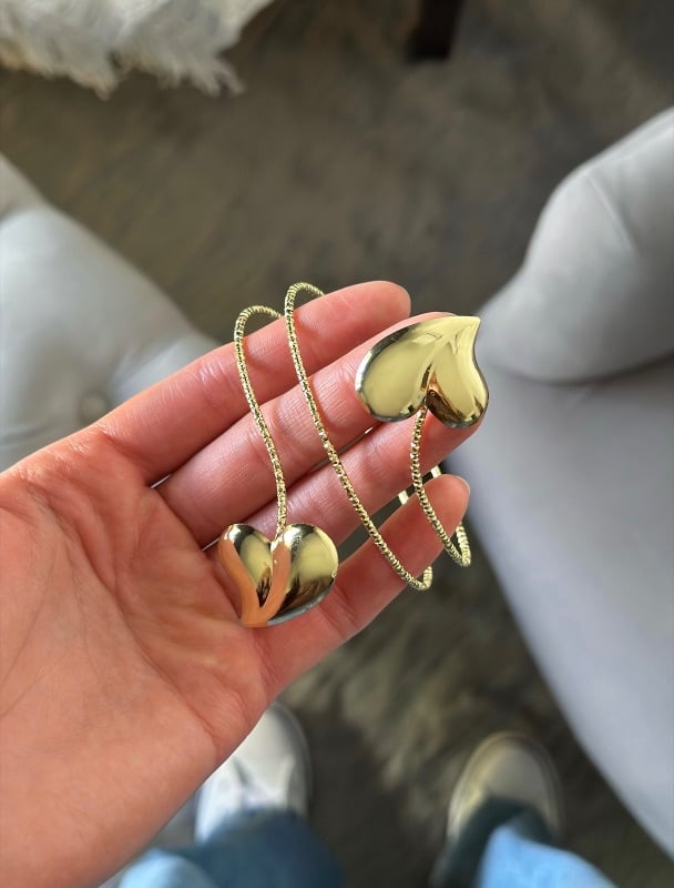 Brazalete doble corazón Dorado - Fantasía BRA554