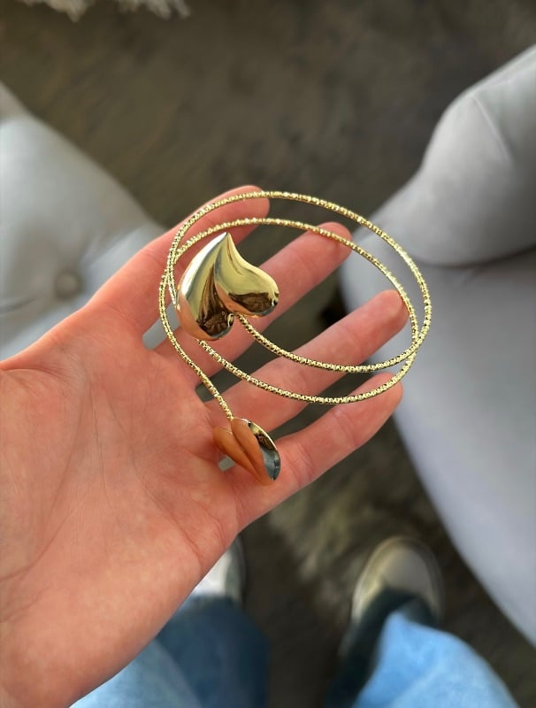 Brazalete doble corazón Dorado - Fantasía BRA554
