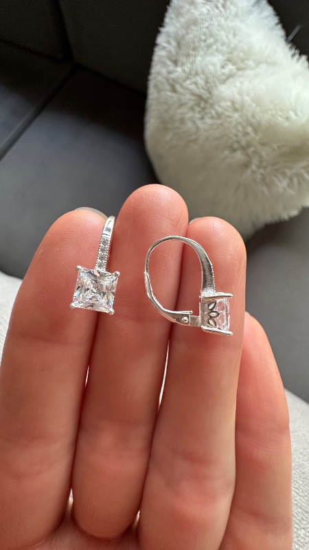 Aros brisura con cristales - Plata 925