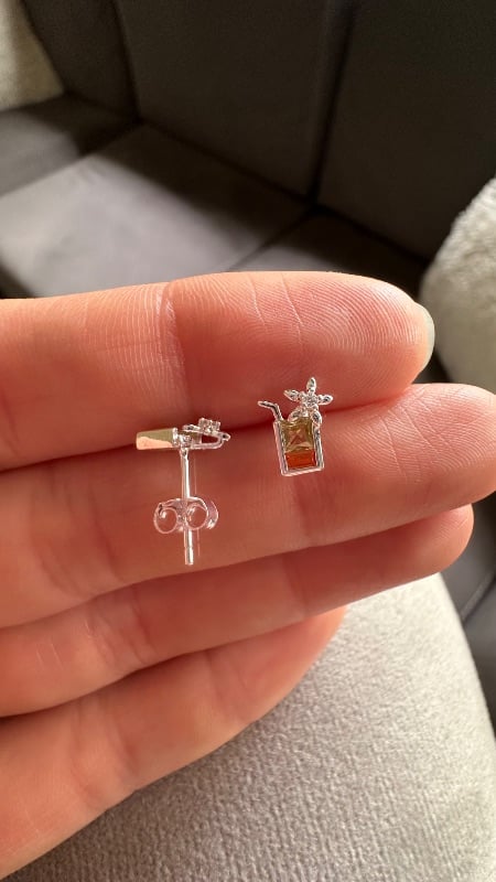 Aros tragos con cristales de colores - Plata 925