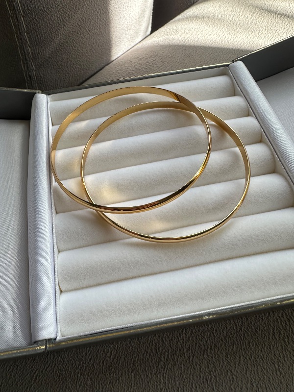 Esclava lisa 4mm. - Acero Dorado