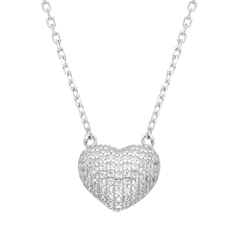 Conjunto corazón con cristales - Plata 925