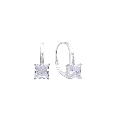 Aros brisura con cristales - Plata 925