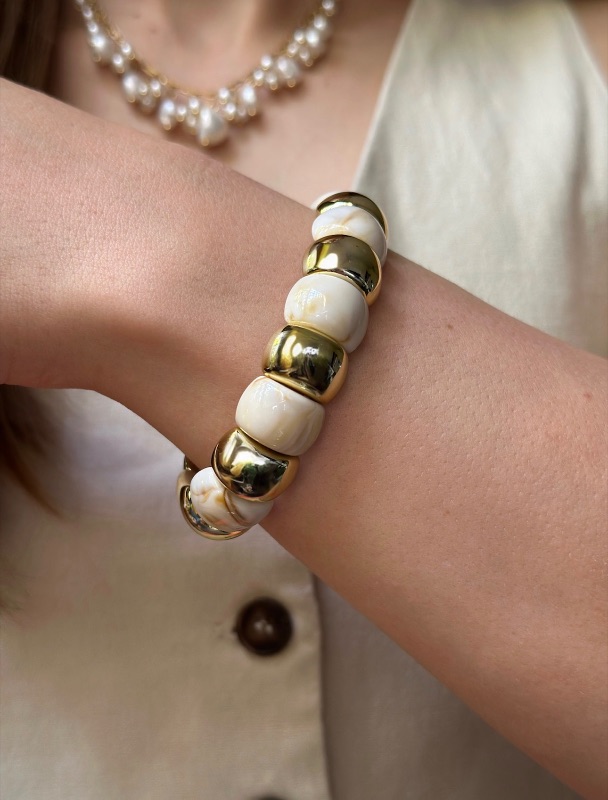 Brazalete Boho Coco Dorado - Fantasía