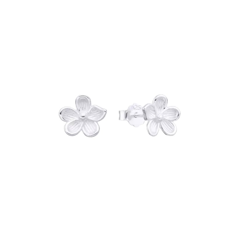 Aros flor lisas - Plata 925
