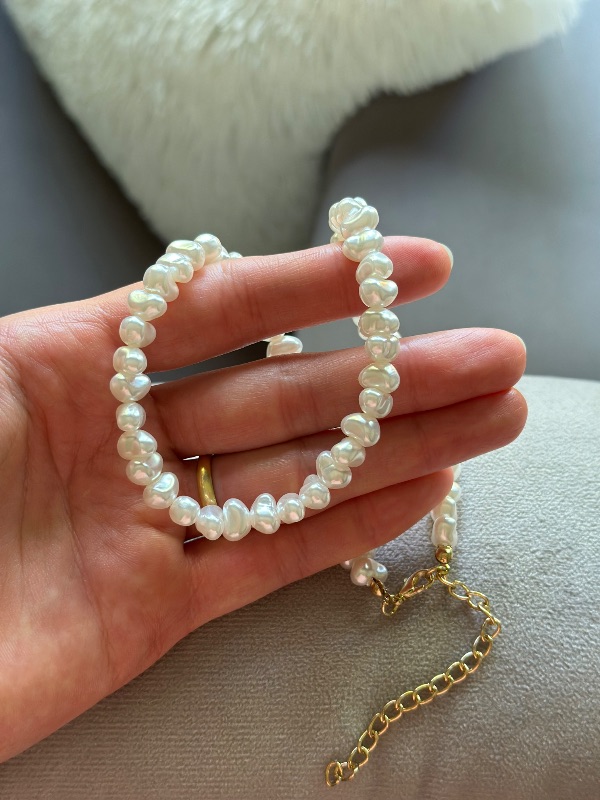 Collar de perlas - Acero Dorado