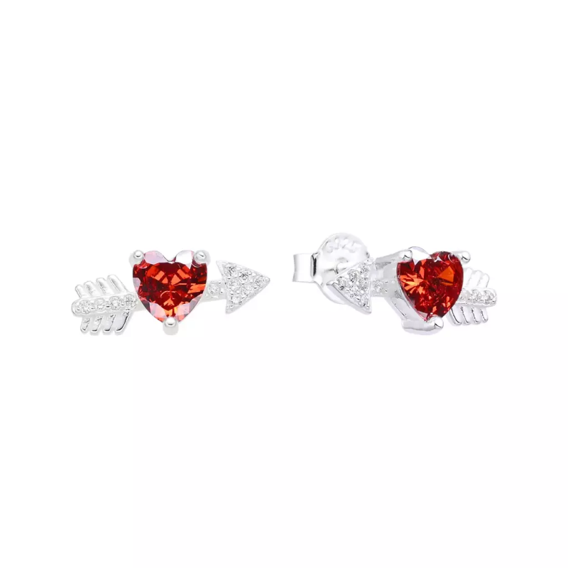 Aros flechazo con cristales - Plata 925