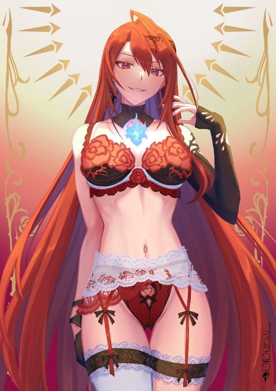 Elizabeth Rose Bloodflame Lingerie Foil Card by Pawz212
