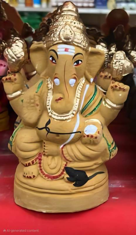 Traditional Golden Ganesha Idol