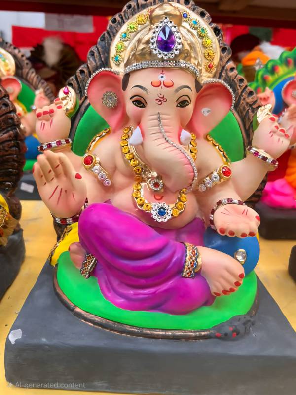 Decorated Colorful Ganesha Idol