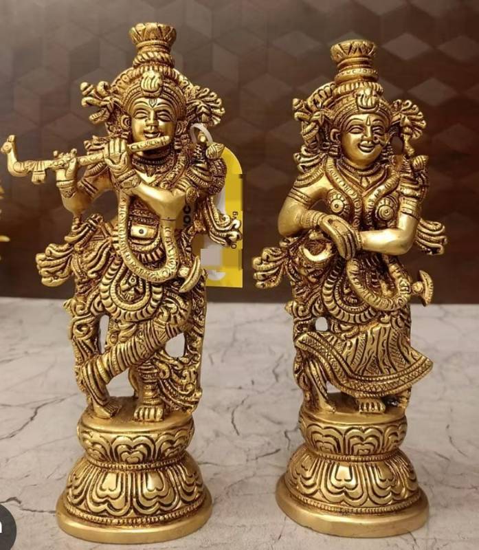 Pure brass Radha Krishna idol