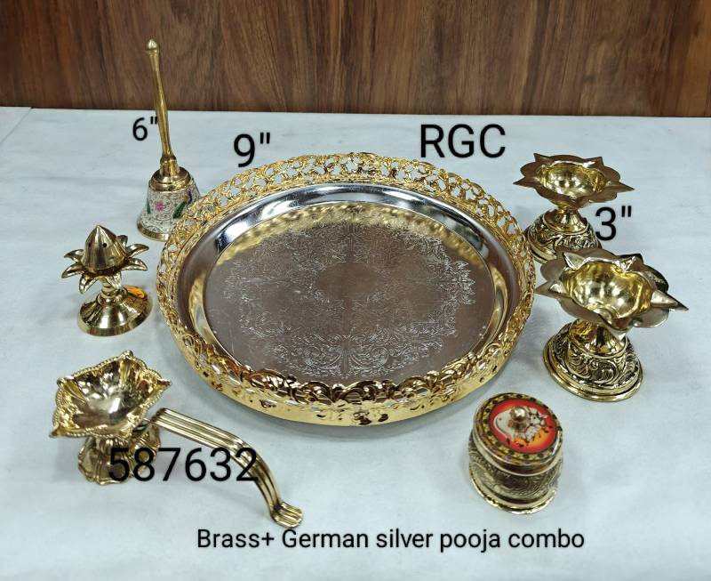 German Silver Pooja Combo