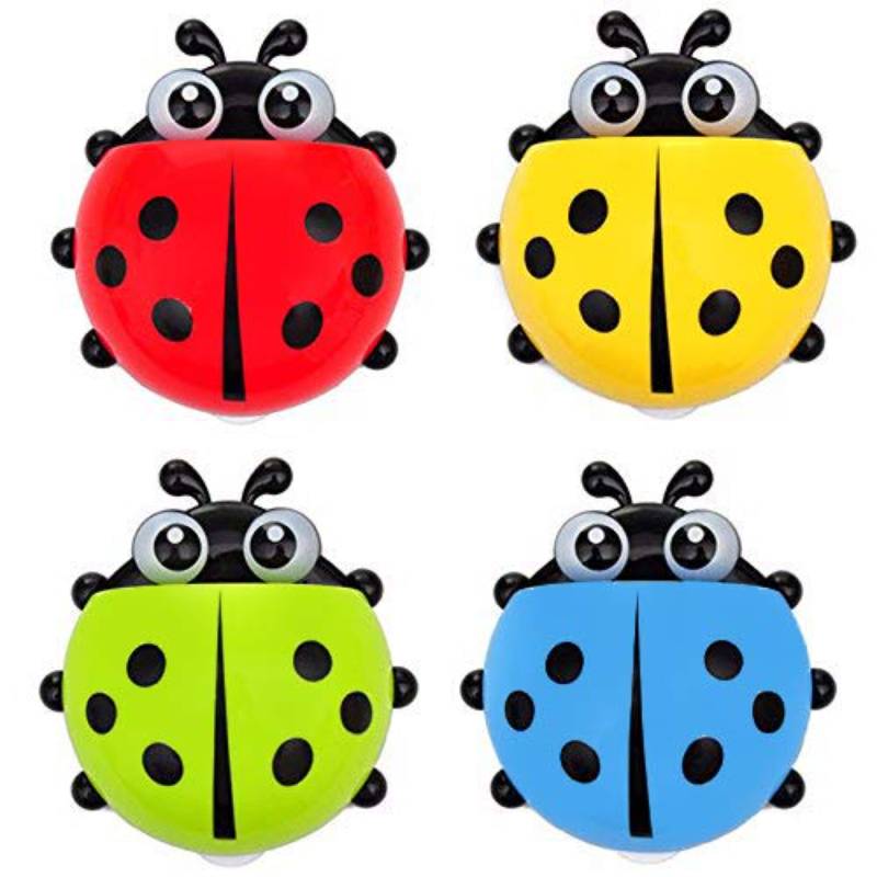 Ladybug ( Toothbrush Toothpaste Holder Bathroom Accessories Wall Suction Holder )